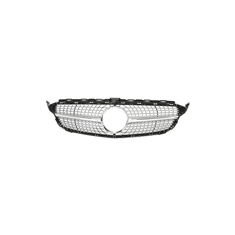 Haubengrill Für C Für Klasse W205 C180 C200 C300 C350 2014-2021 Kühlergrill ABS Schwarz Ohne/mit Kameraloch Sport Kühlergrill(14-18 Diamond Without1) von MBPBVRVAF