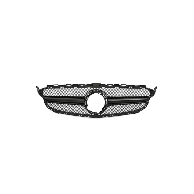 Haubengrill Für C Für Klasse W205 C180 C200 C300 C350 2014-2021 Kühlergrill ABS Schwarz Ohne/mit Kameraloch Sport Kühlergrill(19-21 B Without1) von MBPBVRVAF
