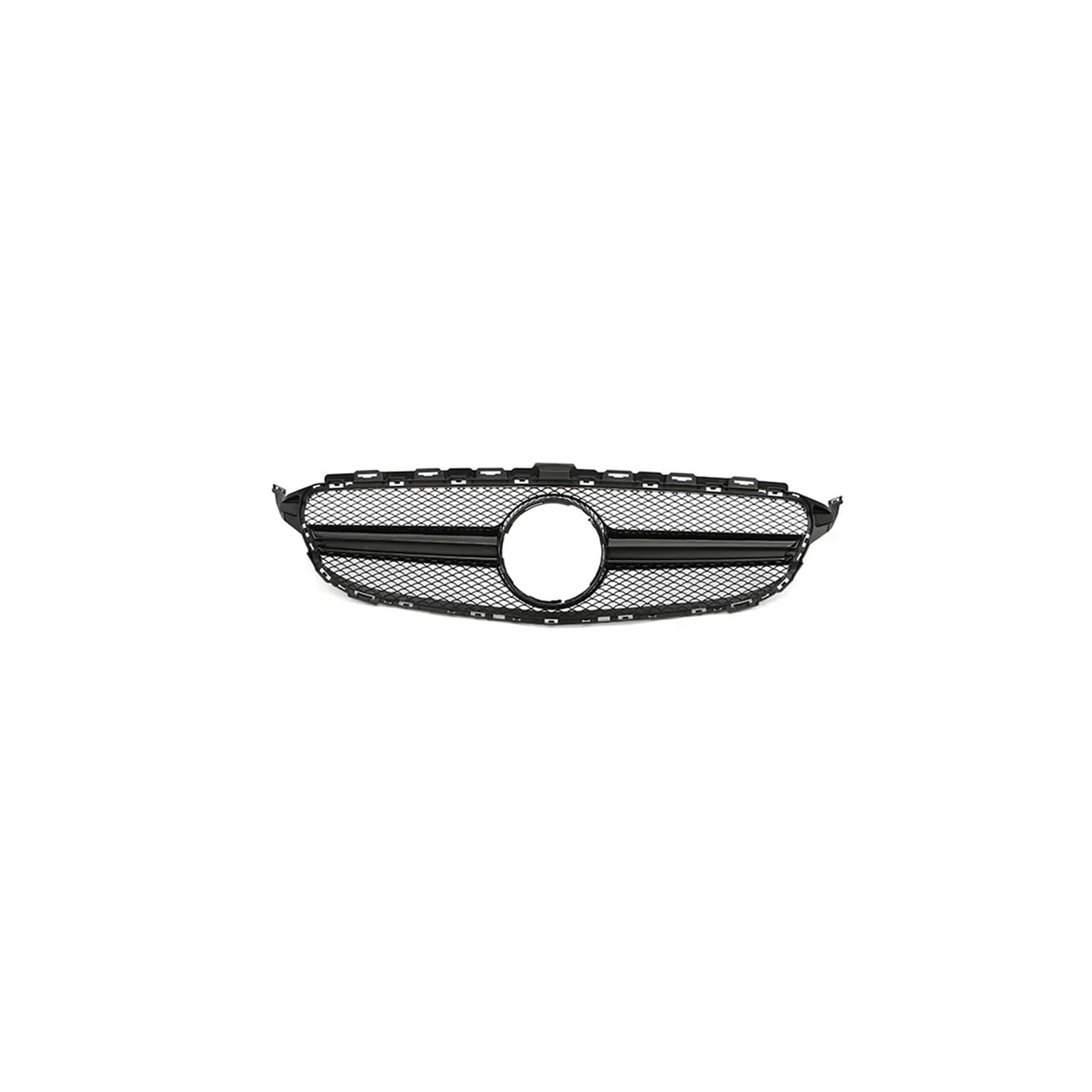 Haubengrill Für C Für Klasse W205 E63S C180 C200 C300 C350 2014-2018 Auto Frontstoßstange Racing Grill Silber Schwarz Sport Kühlergrill(14-18 B Without) von MBPBVRVAF