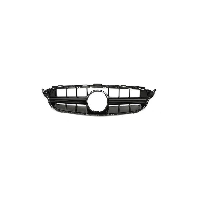 Haubengrill Für C Für Klasse W205 E63S C180 C200 C300 C350 2014-2018 Auto Frontstoßstange Racing Grill Silber Schwarz Sport Kühlergrill(14-18 E63S B Without) von MBPBVRVAF