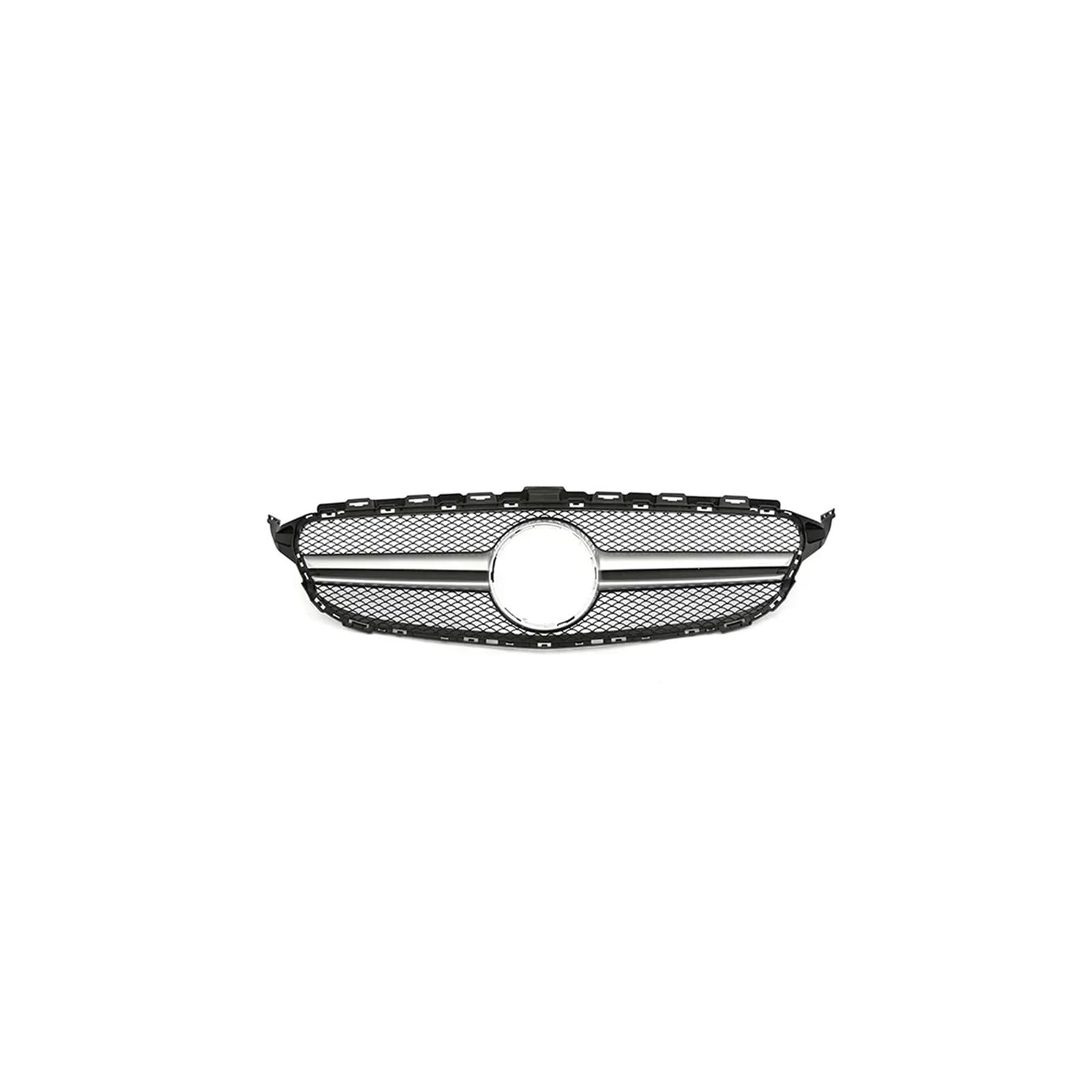 Haubengrill Für C Für Klasse W205 E63S C180 C200 C300 C350 2014-2018 Auto Frontstoßstange Racing Grill Silber Schwarz Sport Kühlergrill(14-18 S Without) von MBPBVRVAF