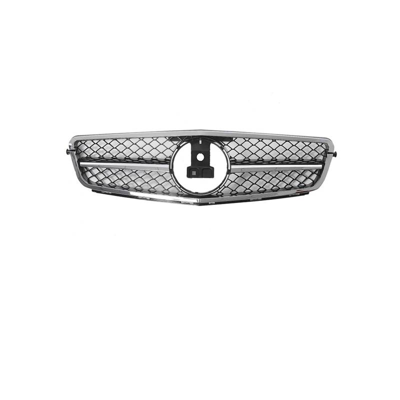 Haubengrill Für C-Klasse W204 C180 C250 C350 2008-2014 Auto Frontstoßstange Kühlergrill Kühlergrill Glänzend Schwarz Sport Kühlergrill(A Chrome) von MBPBVRVAF