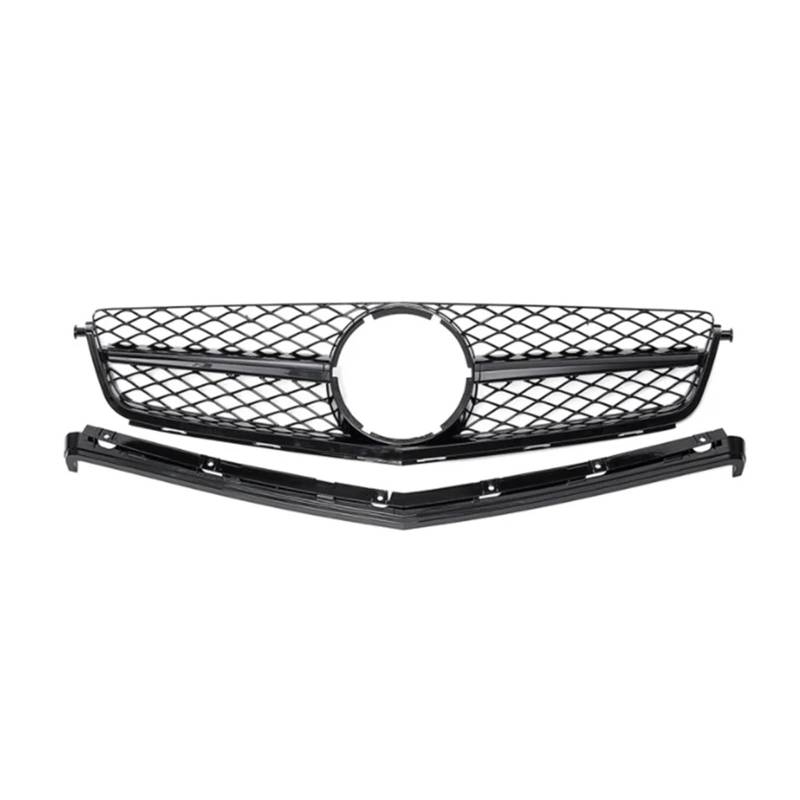 Haubengrill Für C-Klasse W204 C63 Für AMG 2008 2009 2010 2011 Auto Frontstoßstange Kühlergrill Haubengrill Sport Kühlergrill(Black) von MBPBVRVAF