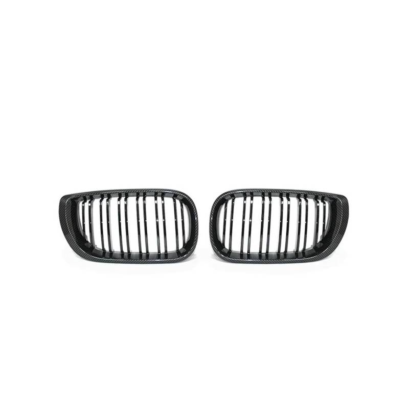 Haubengrill Für E46 2002 2003 2004 2005 Auto Vorderen Stoßfänger Nieren Haube Grille Racing Grill Schwarz Sport Kühlergrill(Double Line Carbon) von MBPBVRVAF