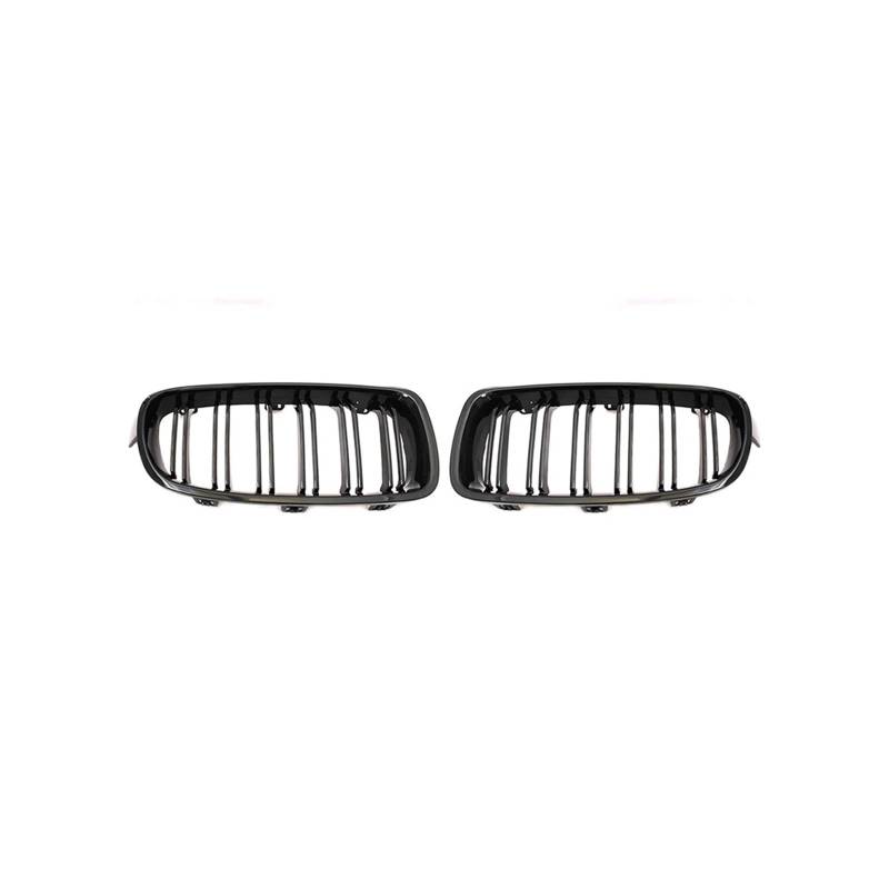 Haubengrill Für F30 F31 F35 2012-2018 320i 325i 328i Auto Styling Front Niere Kühlergrill Dual Lamellen Kühlergrill Sport Kühlergrill(Double Line Black) von MBPBVRVAF