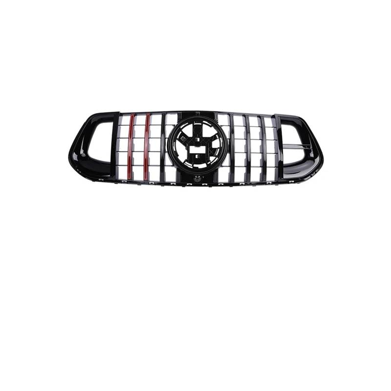 Haubengrill Für GLE Für Klasse W167 GLE350 GLE450 2020 Auto Front Racing Stoßstange Grille Obere Abdeckung Grill Sport Kühlergrill(BRS G Red Black) von MBPBVRVAF