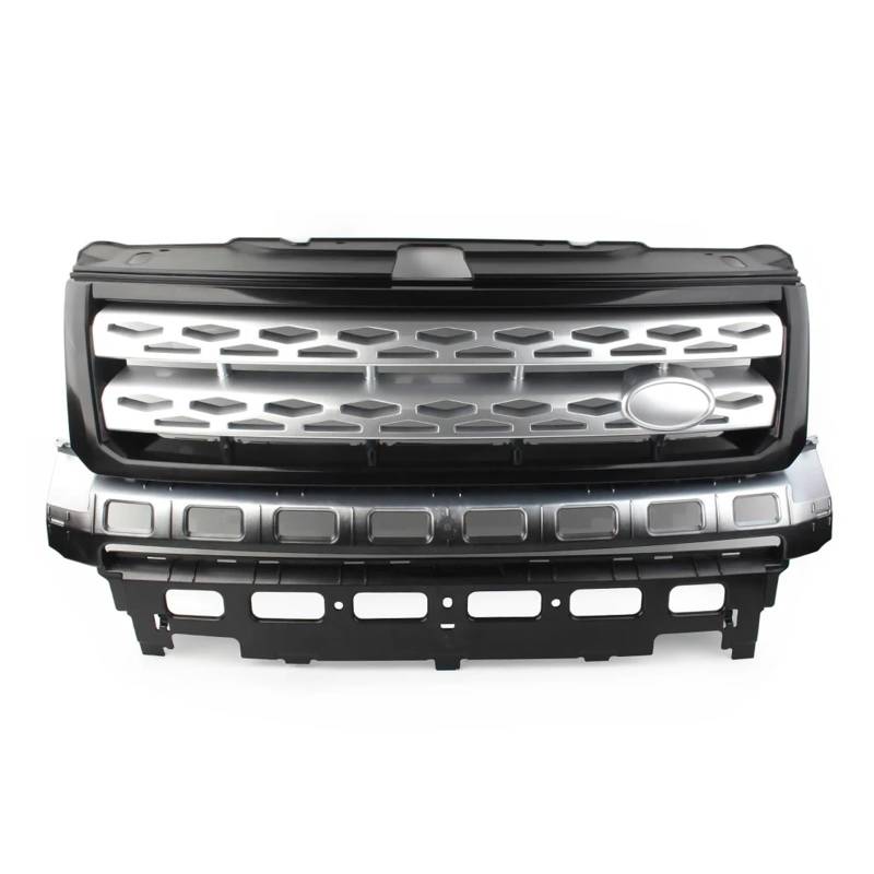 Haubengrill Für Land Für Rover Für Freelander 2 LR2 2010-2016 Auto Frontstoßstange Grill Lufteinlass Kühlergrill Sport Kühlergrill(Black Silver) von MBPBVRVAF