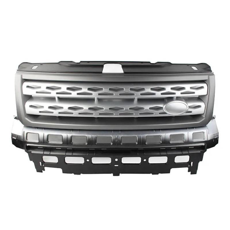 Haubengrill Für Land Für Rover Für Freelander 2 LR2 2010-2016 Auto Frontstoßstange Grill Lufteinlass Kühlergrill Sport Kühlergrill(Gray Silver) von MBPBVRVAF