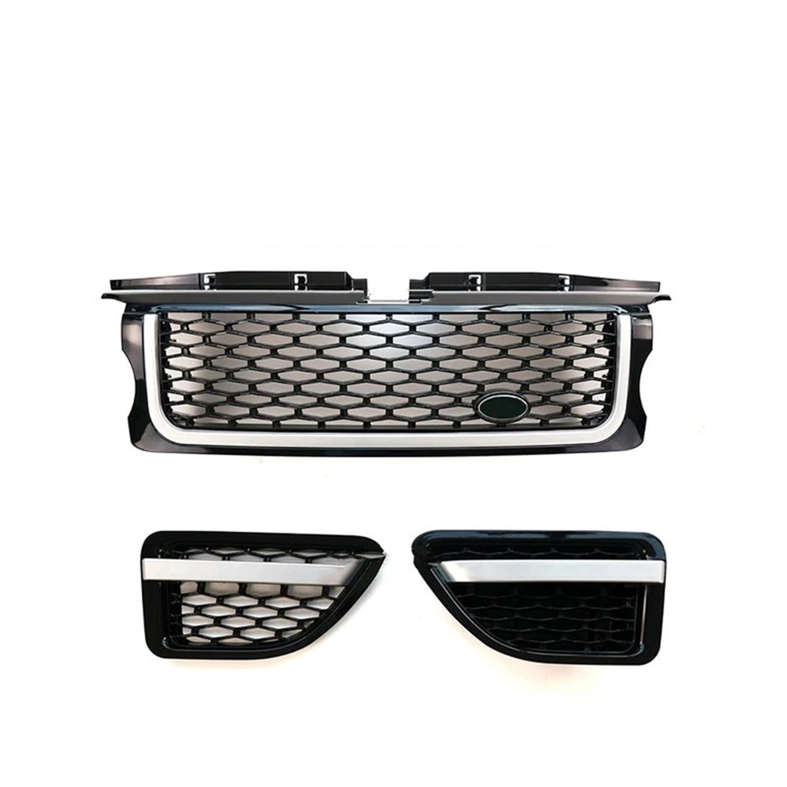 Haubengrill Für Land Für Rover Für Range Für Sport 2005-2009 L320 Auto Front Stoßstange Grille Grill Sport Kühlergrill(Black Silver Set) von MBPBVRVAF