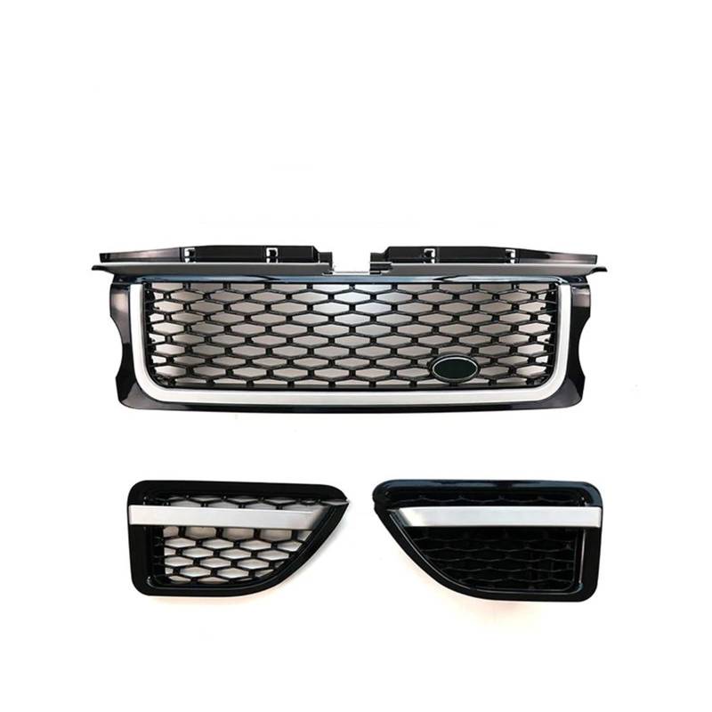 Haubengrill Für Land Für Rover Für Range Für Sport 2005-2009 L320 Auto Front Stoßstange Grille Grill Sport Kühlergrill(Black Silver Set) von MBPBVRVAF