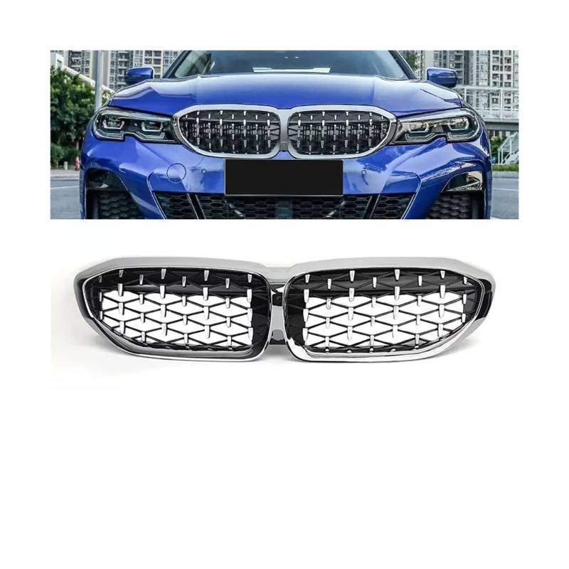 Haubengrill Für M3 G20 318i 320i M340i 2019 2020 2021 2022 2023 Auto Front Nierengrill Sport Kühlergrill(19-22 Silver) von MBPBVRVAF