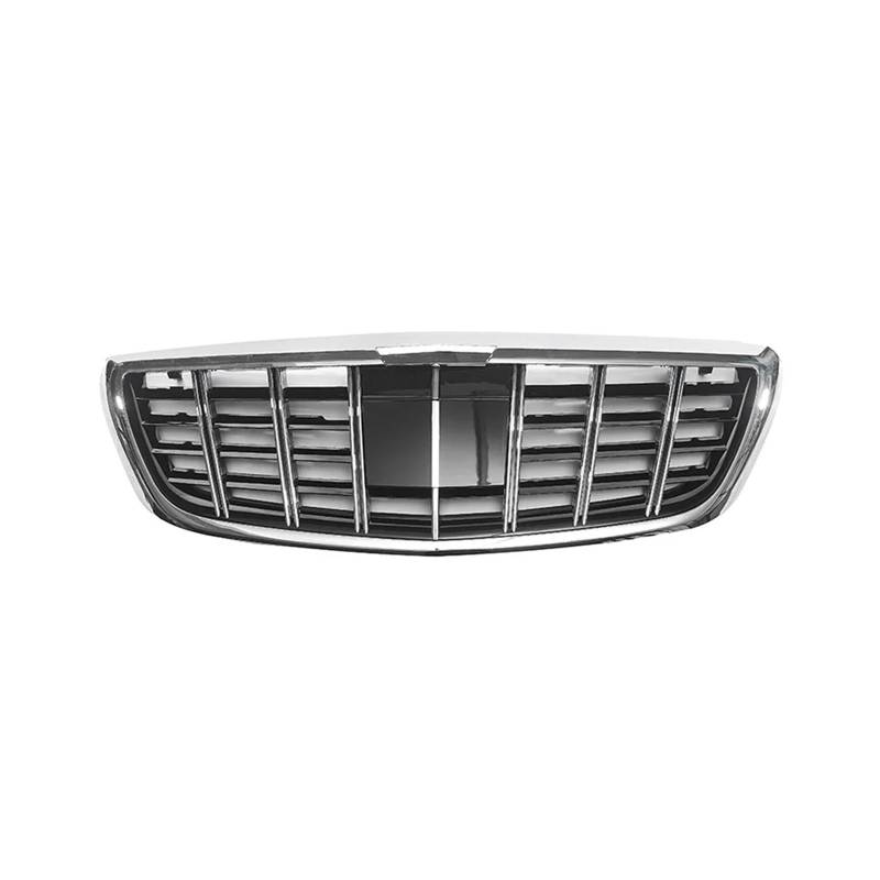 Haubengrill Für S-Klasse W222 S400 S350 S500 S450 2014-2019 Auto Front Racing Grill Facelift Gitter Oberen Kühlergrill Sport Kühlergrill(Silver) von MBPBVRVAF