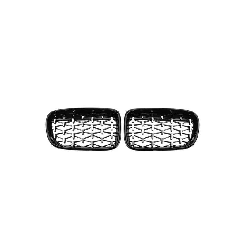 Haubengrill Für X3 F25 2010-2013 Auto Vorderen Stoßfänger Haube Gitter Chrom Silber Diamanten Sport Kühlergrill(Diamond-Chrome Black) von MBPBVRVAF