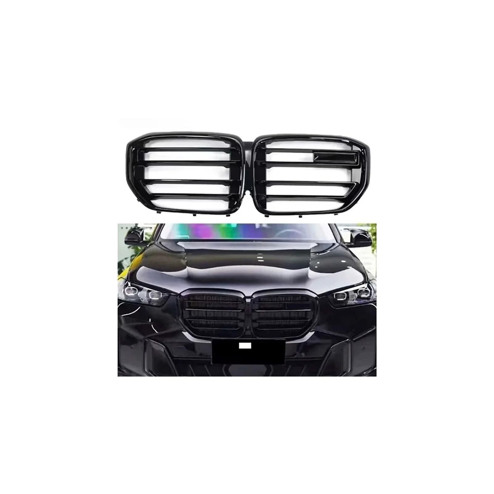 Haubengrill Für X5 G05 G18 2018-2024 Frontschürze Racing Kühlergrill Air Intake Grille Sport Kühlergrill(18-23 G05 G18 Black) von MBPBVRVAF