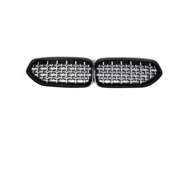 Haubengrill Für Z4 2019-2024 Auto Front Kühlergrill Glanz Schwarz Stoßstange Racing Grill Sport Kühlergrill(Diamonds-Silver) von MBPBVRVAF