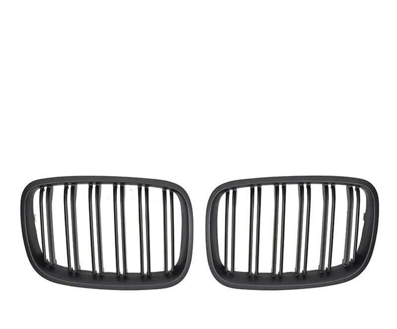 Kühlergrille Für X5 E70 2007-2013 Für X6 E72 E71 2008-2014 Auto-Look Front-Nieren-Glanzgrill 2-zeiliger Doppellamellengrill Zubehör Sport Kühlergrill(Matte Black) von MBPBVRVAF