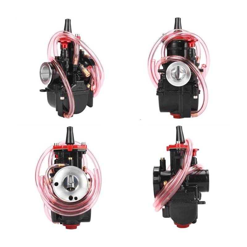 Vergaser Für PWK 21 24 26 28 30 32 34 2T 4T 50cc Zu 350cc Universal Motorrad Vergaser Mit Power Jet ATV Motocross Vergaser Carburetor(PWK32 Red) von MBPBVRVAF