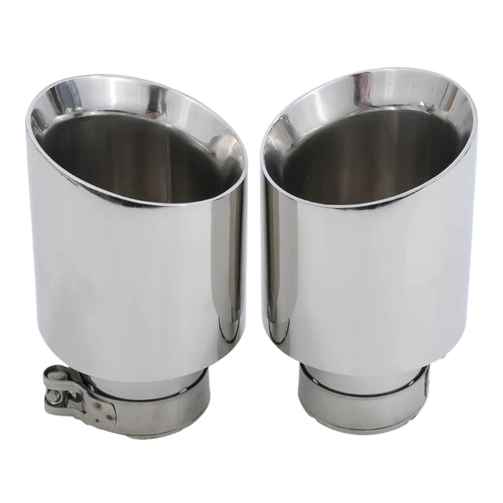 Auspuffblende 1 PC Universal Auto Auspuffrohr Edelstahl Bevel Shiny Edeg Schalldämpfer Spitze Endrohre(63MM IN 114MM OUT) von MBROS