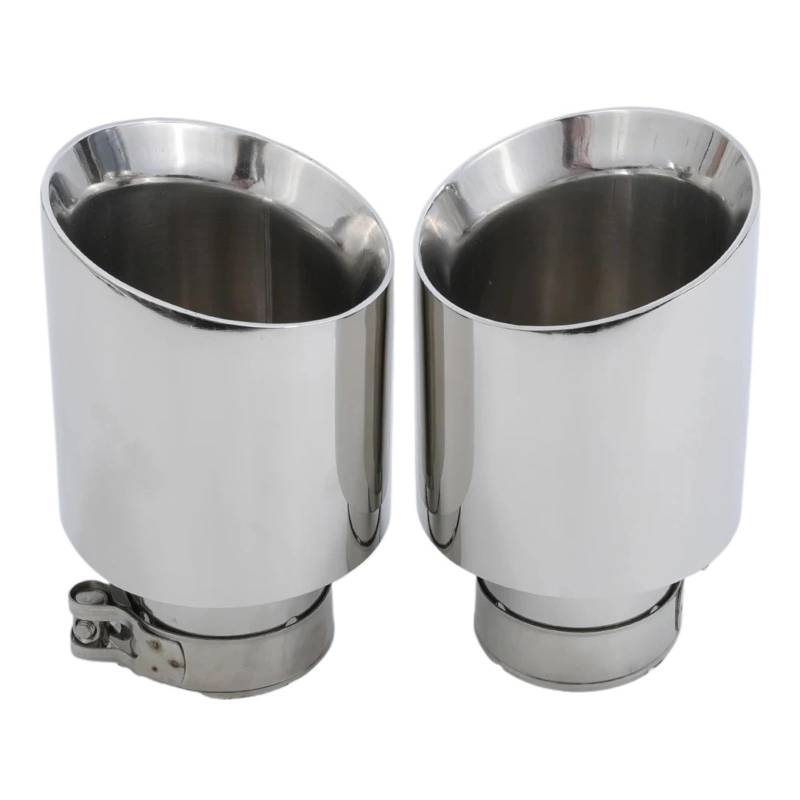 Auspuffblende 1 PC Universal Auto Auspuffrohr Edelstahl Bevel Shiny Edeg Schalldämpfer Spitze Endrohre(63MM IN 114MM OUT) von MBROS