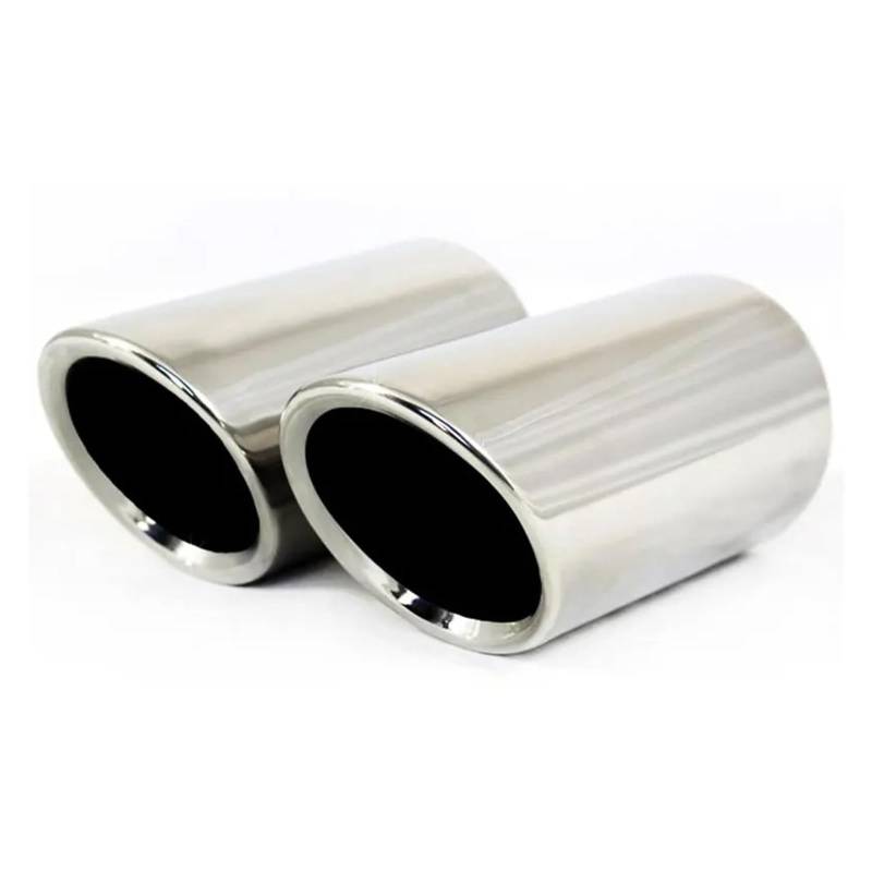 Auspuffblende 1 Paar Universal-Auto-Edelstahl-Auspuff-Schalldämpfer-TIPP-Rohre Zubehör Endrohre(Silver) von MBROS