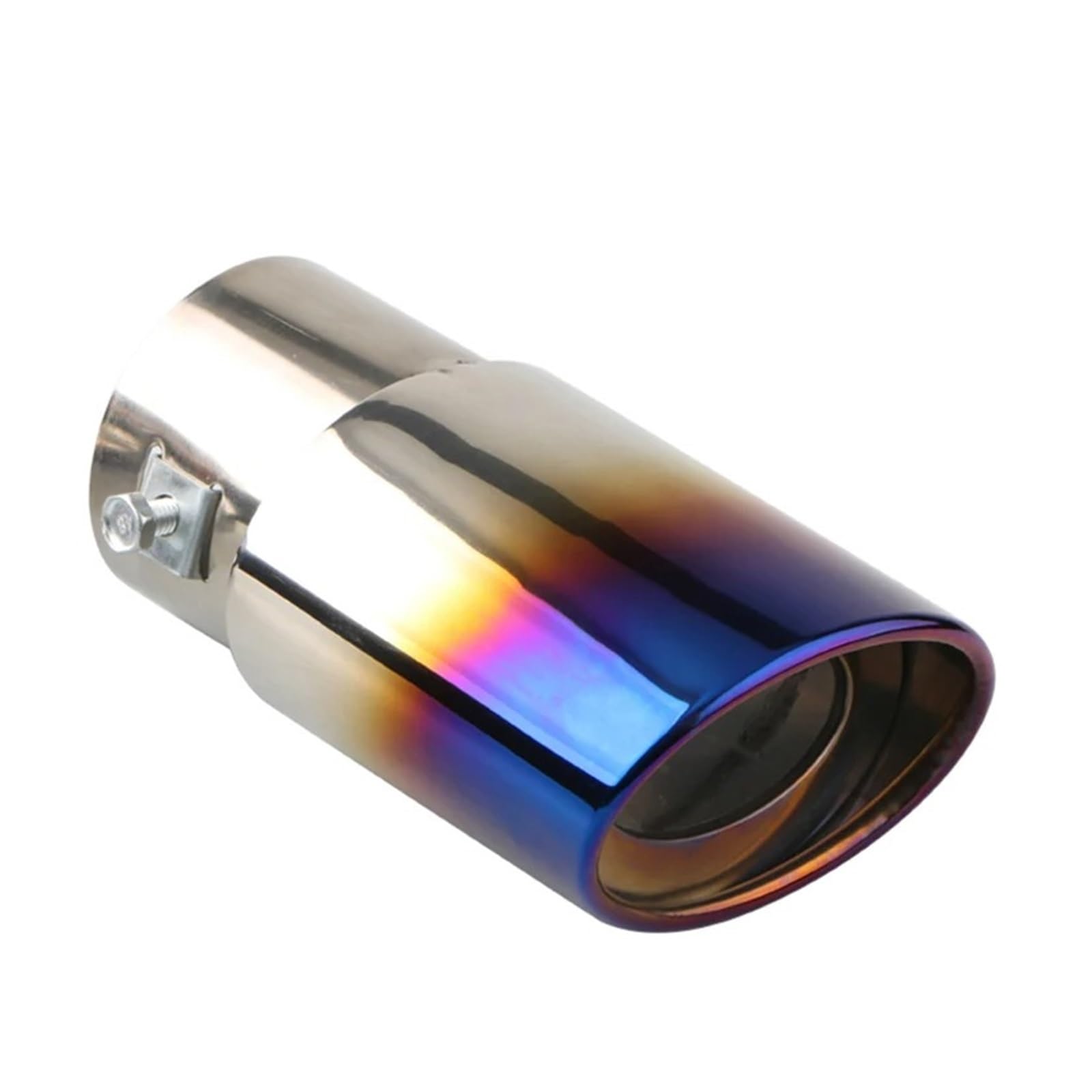 Auspuffblende 1 STÜCKE Auto Auspuff Schalldämpfer Edelstahl Hinten Schwanz Kehle Für Die Meisten Autos 2.5" Einlass Endrohre(Burnt Blue Straight) von MBROS