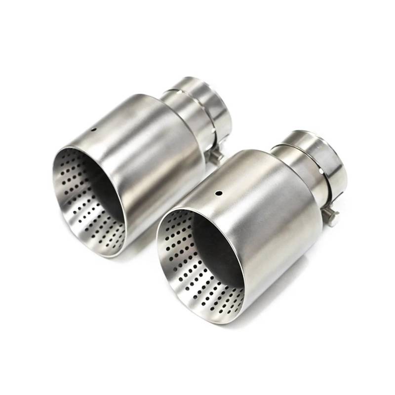 Auspuffblende 1 Stück Auto Universal Auspuffblende 60MM 63mm Matt Edelstahl Schalldämpfer Spitze Für GTI MK7 Für Golf 7 Endrohre(ID63MMOD101MM) von MBROS