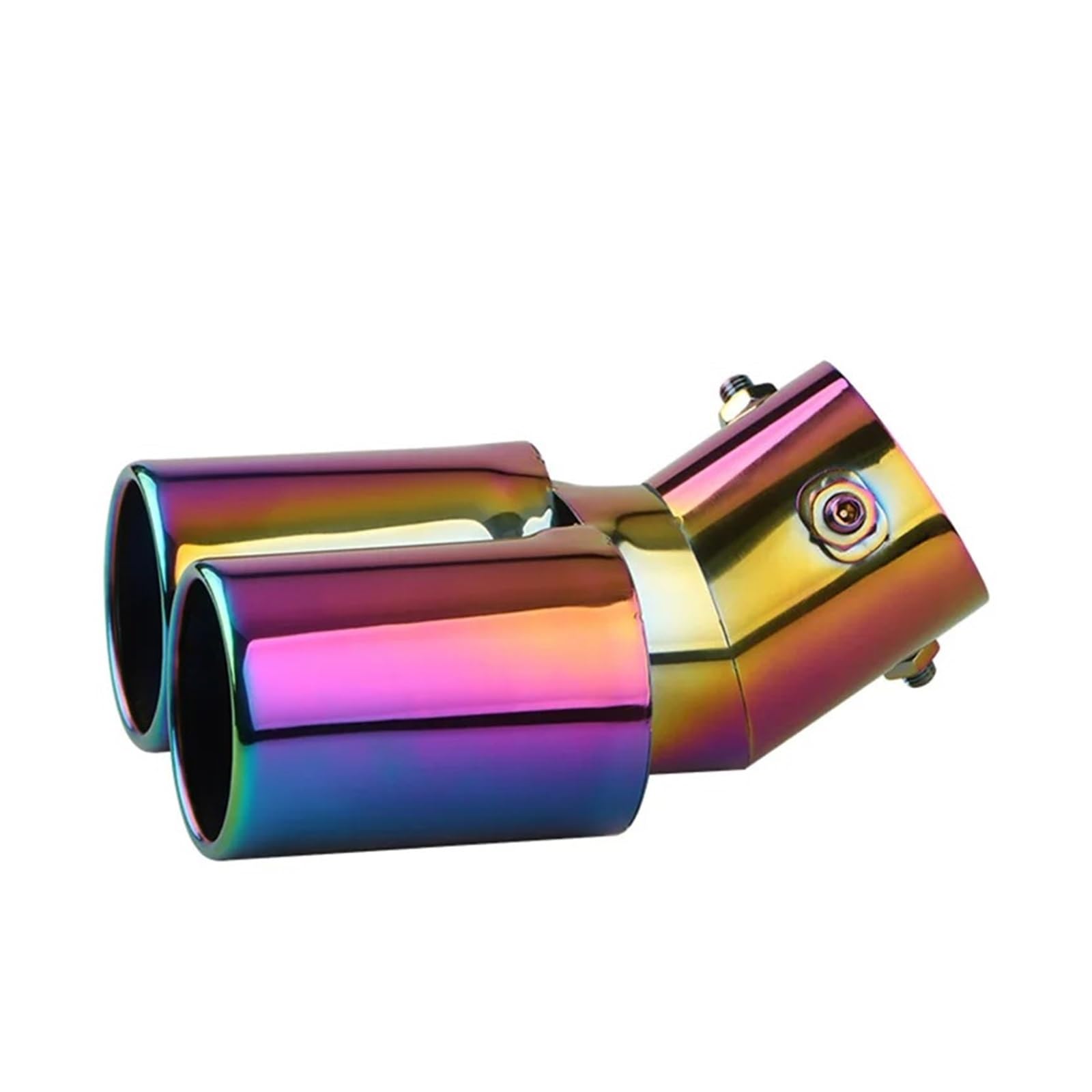 Auspuffblende 1 Stücke Universal Rohr Tipps Auto Zubehör Auto Dual Outlet Auspuff Tip Muffler Schwanz Doppel Rohr Edelstahl Auspuff Tipps Endrohre(7) von MBROS
