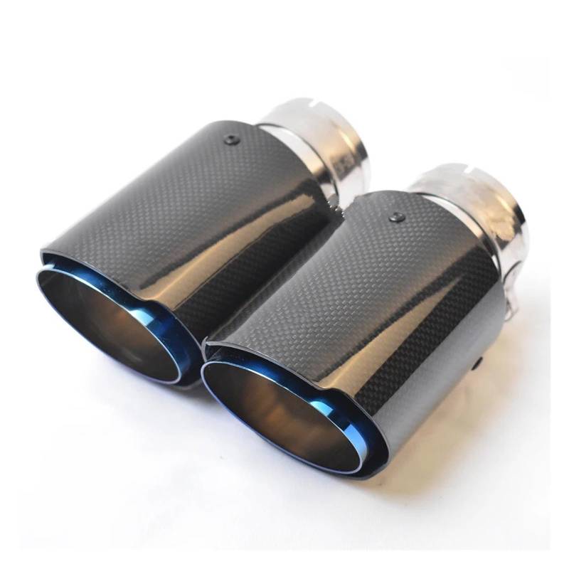 Auspuffblende 1PC Auto Auspuffrohr Edelstahl Schalldämpfer Rohr Glänzend Carbon Schwanz Ende Spitze Gerade Endrohre(60-101mm) von MBROS
