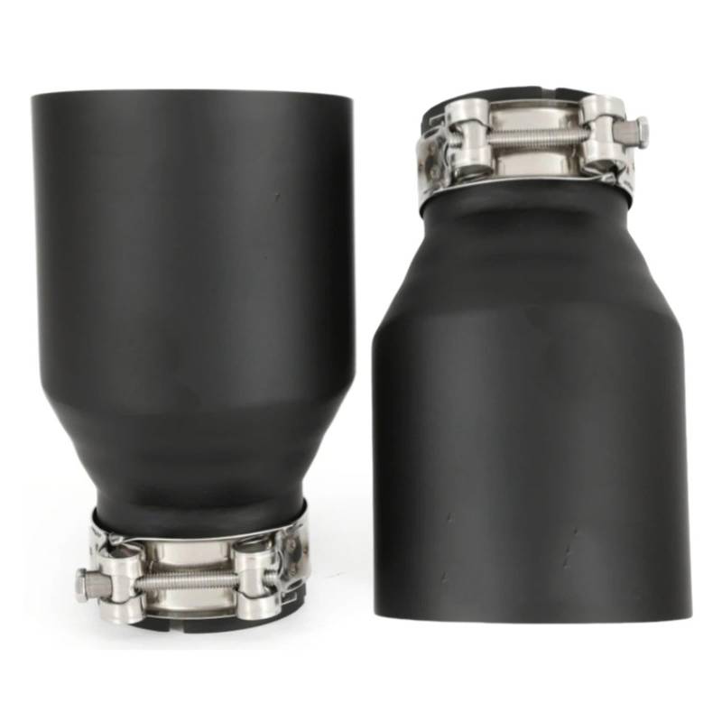 Auspuffblende 1PC Universal Auto Matt Schwarz Auspuff System Schalldämpfer Rohr Spitze Gerade Schwarz Edelstahl Schalldämpfer Endrohre(54MM IN 76MM Out) von MBROS