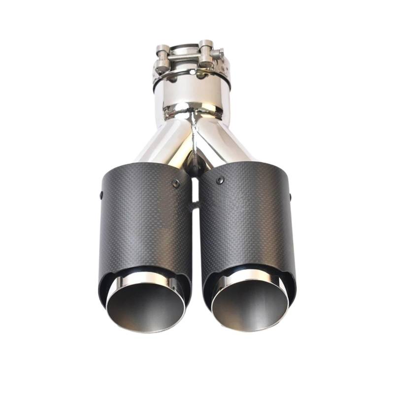 Auspuffblende 1PC Universal Edelstahl Dual Gleich Länge Auspuffrohr Ende Schwanz Schalldämpfer Spitze Glänzend Endrohre(48-89MM) von MBROS