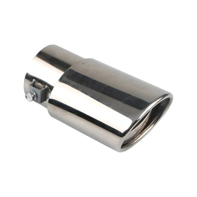 Auspuffblende Universal Auto Auspuff Endrohr Trim Aluminium Legierung Spitze Runde Schwarz Endrohr Teile Endrohre(63mm Silver) von MBROS