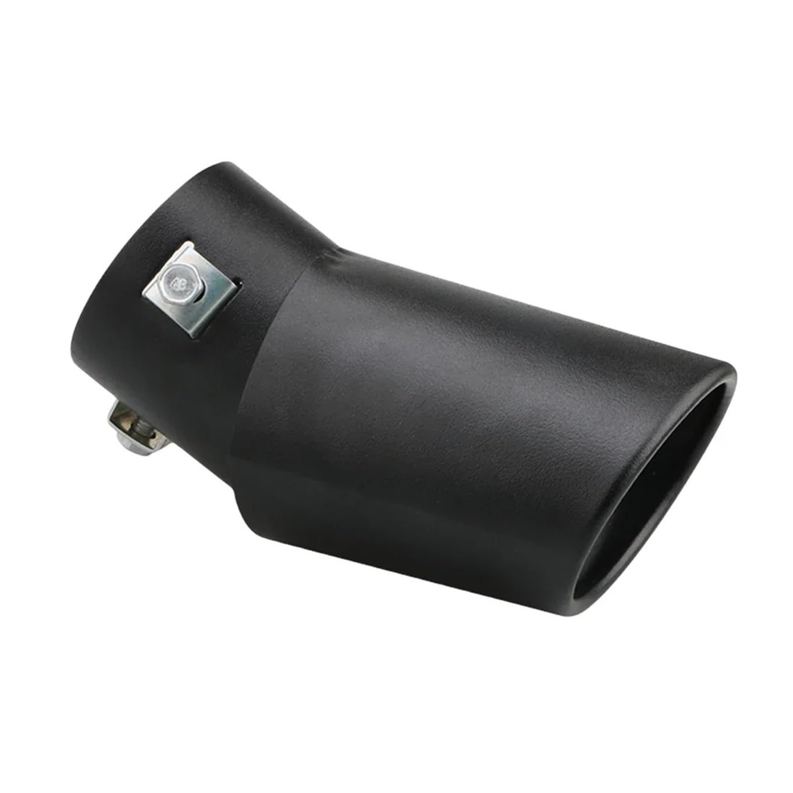 Auspuffblende Universal Auto Auspuff Endrohr Trim Aluminium Legierung Spitze Runde Schwarz Endrohr Teile Endrohre(Curved) von MBROS