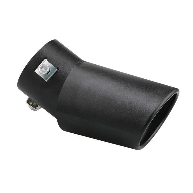 Auspuffblende Universal Auto Auspuff Endrohr Trim Aluminium Legierung Spitze Runde Schwarz Endrohr Teile Endrohre(Curved) von MBROS