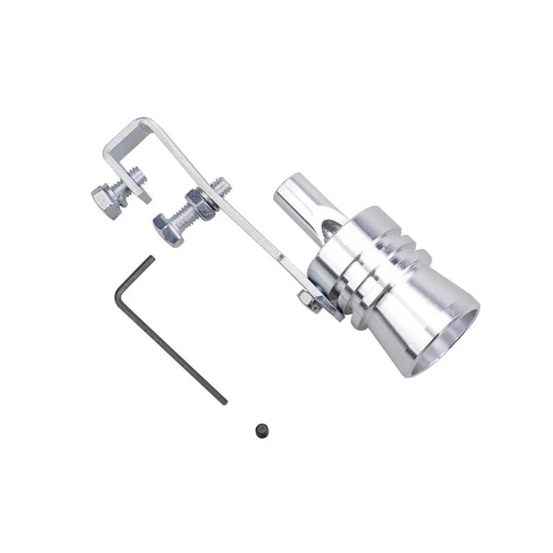 Auspuffblende Universal Auto Auspuff Pfeife Turbo Sound Simulator Whistle Sound Schalldämpfer S M L XL Endrohre(Silver L) von MBROS