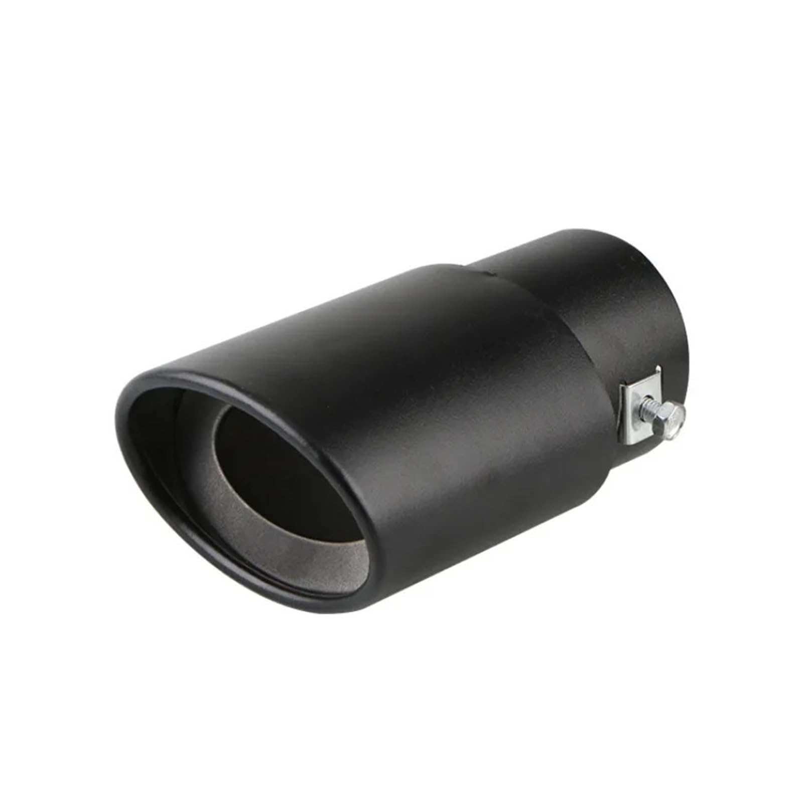 Auspuffblende Universal Auto Auspuff Schalldämpfer Spitze Runde Edelstahl Chrom Schwanz Hinten Endrohre(Straight Matte Black) von MBROS