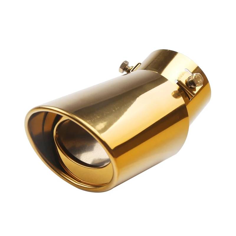 Auspuffblende Universal Auto Auspuff TIPP Edelstahl Einstellbare Endrohr 2.5"-3.3" Änderung Dekoration Endrohre(Golden Bending) von MBROS