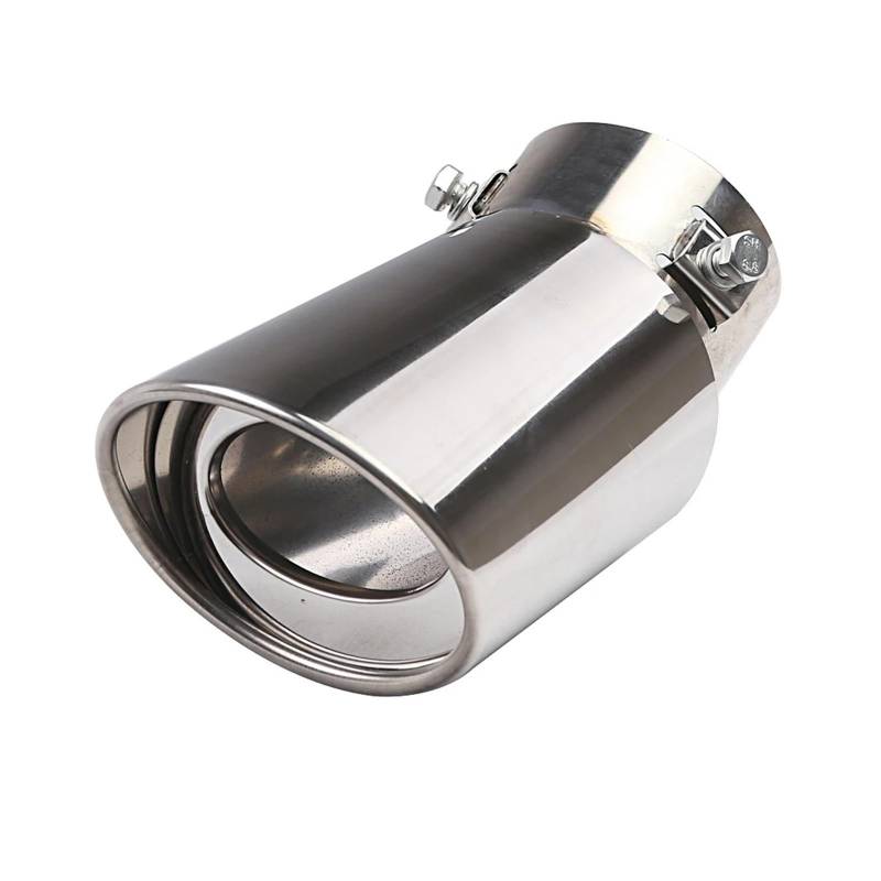 Auspuffblende Universal Auto Auspuff TIPP Edelstahl Einstellbare Endrohr 2.5"-3.3" Änderung Dekoration Endrohre(Silver Bending) von MBROS