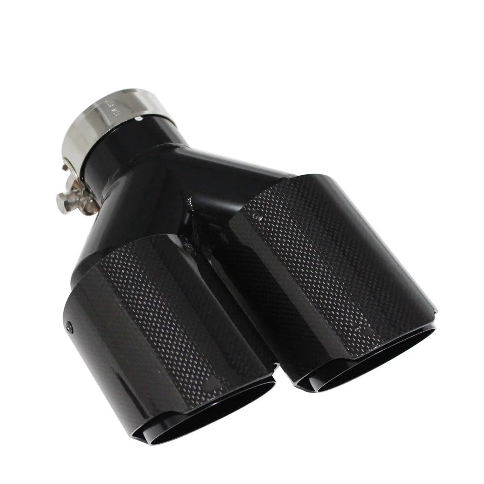 Auspuffblende Universal Auto Carbon Fiber Edelstahl Schalldämpfer Spitze Y Form Doppel Ausgang Auspuffrohr Schalldämpfer Düse Endrohre(Right 60mm-101mm) von MBROS