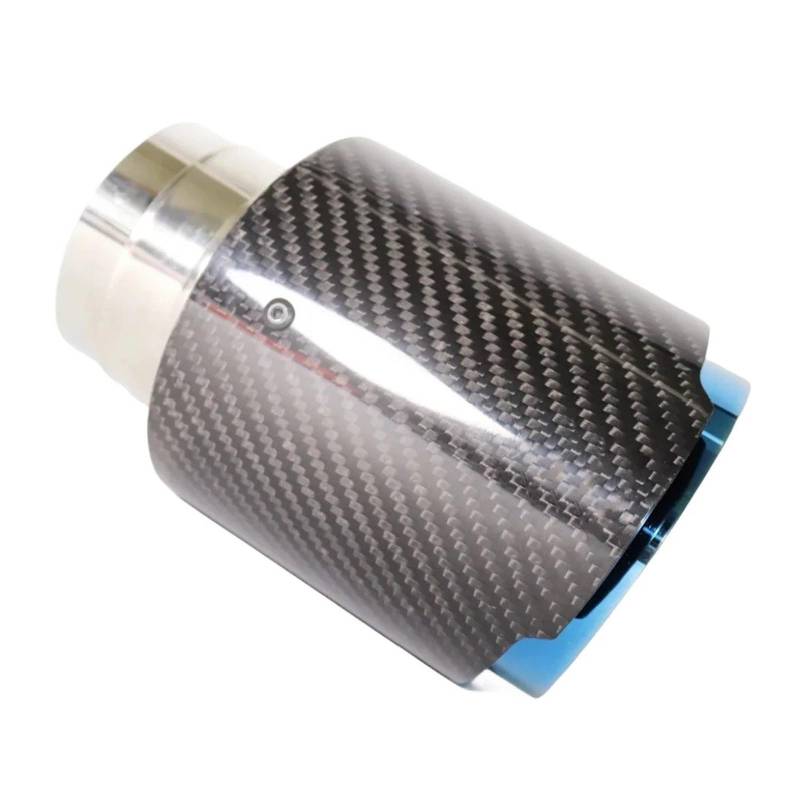Auspuffblende Universal Auto Gerade Edelstahl Glänzend Carbon Faser Schalldämpfer Spitze Auspuff System Rohr Düse Endrohre(57MM IN 89MM Out) von MBROS