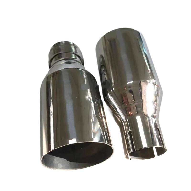 Auspuffblende Universal-Autoauspuffrohr Flache Kante Edelstahl Schalldämpfer Zubehör Endrohre(57MM IN -89MM Out) von MBROS