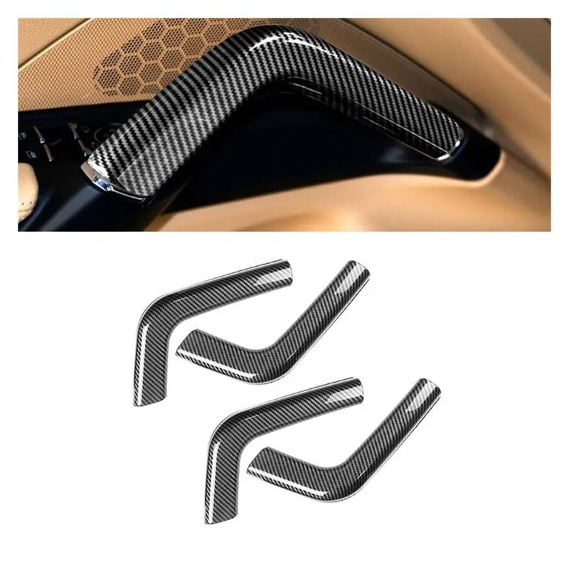 Auto Innenraum Rahmen Für Cayenne 2018 2019 2020 2021 2022 2023 2024 Auto Zubehör Inneren Zentralen Griff Türgriffe Panel Pull Trim Abdeckung Abdeckung Innen Trim(Door Handle 4pcs) von MBROS