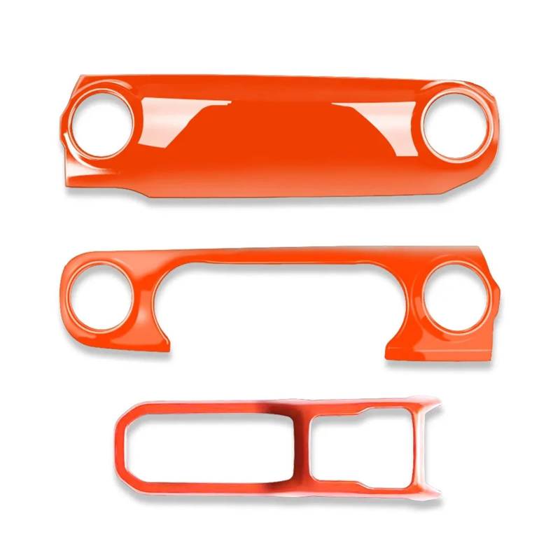 Auto Innenraum Rahmen Für Jeep Für Wrangler Für JL 2018 2019 Auto Center Console Dashboard Abdeckung Trim Instrument Panel Trim Abdeckung Innen Trim(1set orange) von MBROS