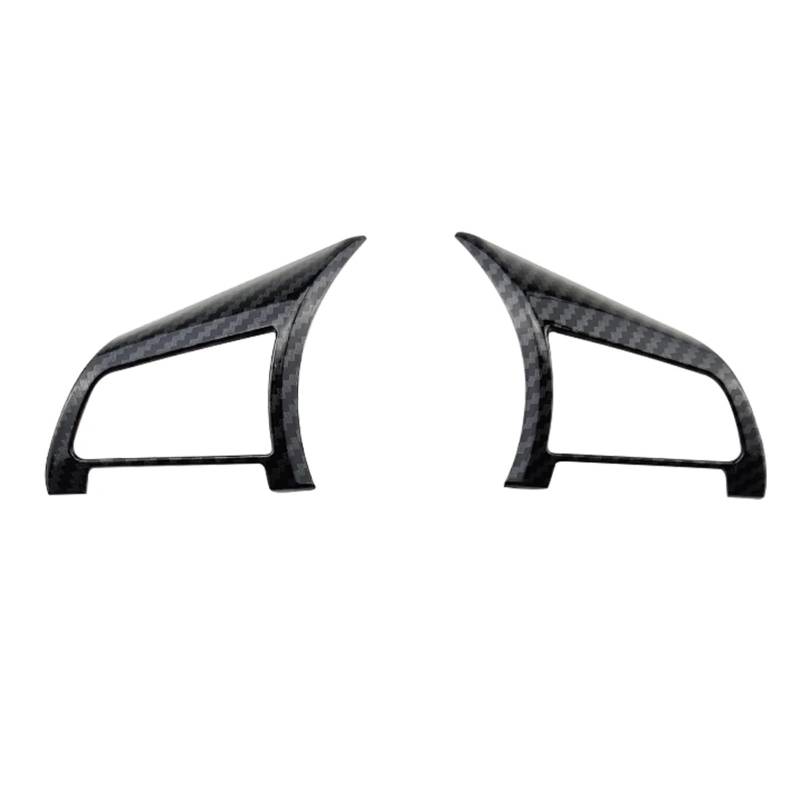 Auto Innenraum Rahmen Für Qashqai J11 Für X&Trail T32 R&ogue Note V&ersa K&icks Juke Micra Blatt Sentra Auto Lenkrad Panel Abdeckung Trim Aufkleber Abdeckung Innen Trim(2Pc Carbon Black) von MBROS