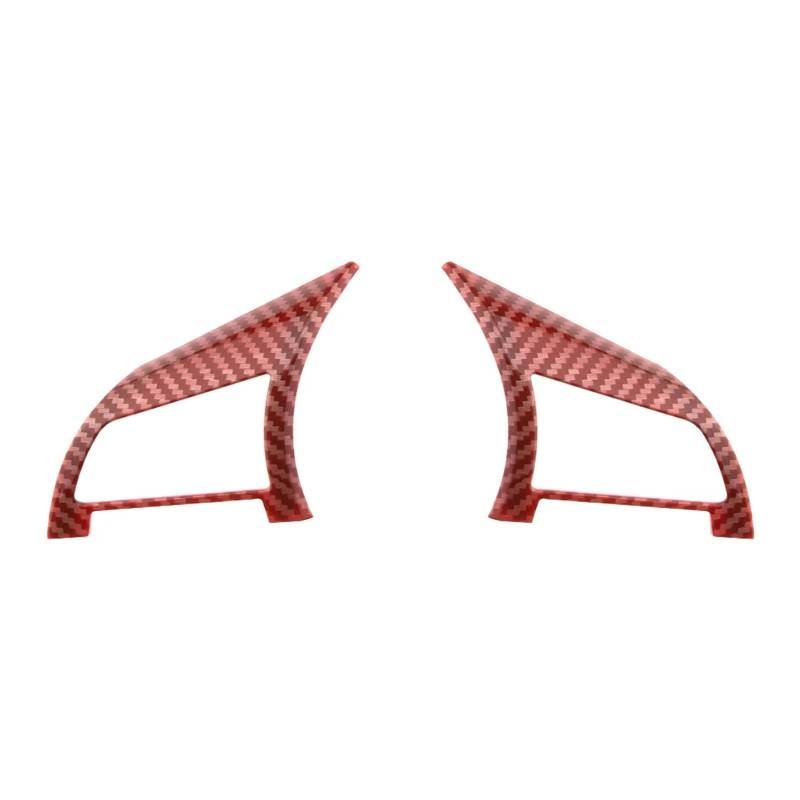 Auto Innenraum Rahmen Für Qashqai J11 Für X&Trail T32 R&ogue Note V&ersa K&icks Juke Micra Blatt Sentra Auto Lenkrad Panel Abdeckung Trim Aufkleber Abdeckung Innen Trim(2Pc Carbon red) von MBROS