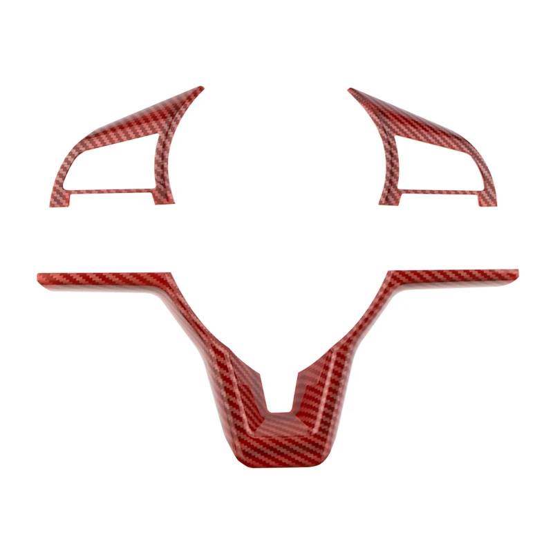 Auto Innenraum Rahmen Für Qashqai J11 Für X&Trail T32 R&ogue Note V&ersa K&icks Juke Micra Blatt Sentra Auto Lenkrad Panel Abdeckung Trim Aufkleber Abdeckung Innen Trim(3Pc Carbon red) von MBROS