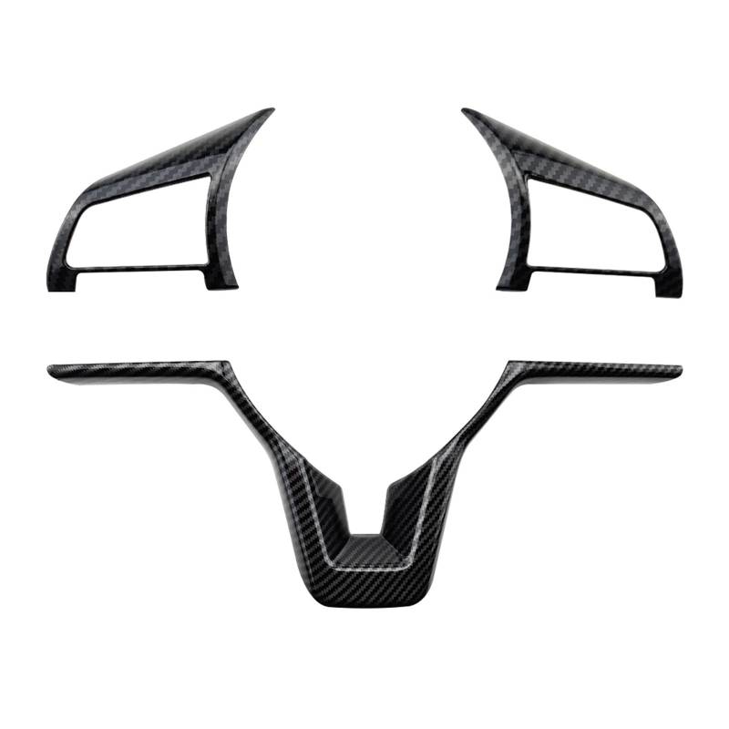 Auto Innenraum Rahmen Für Qashqai J11 Für X&Trail T32 R&ogue Note V&ersa K&icks Juke Micra Blatt Sentra Auto Lenkrad Panel Abdeckung Trim Aufkleber Abdeckung Innen Trim(3Pc Carbon Black) von MBROS