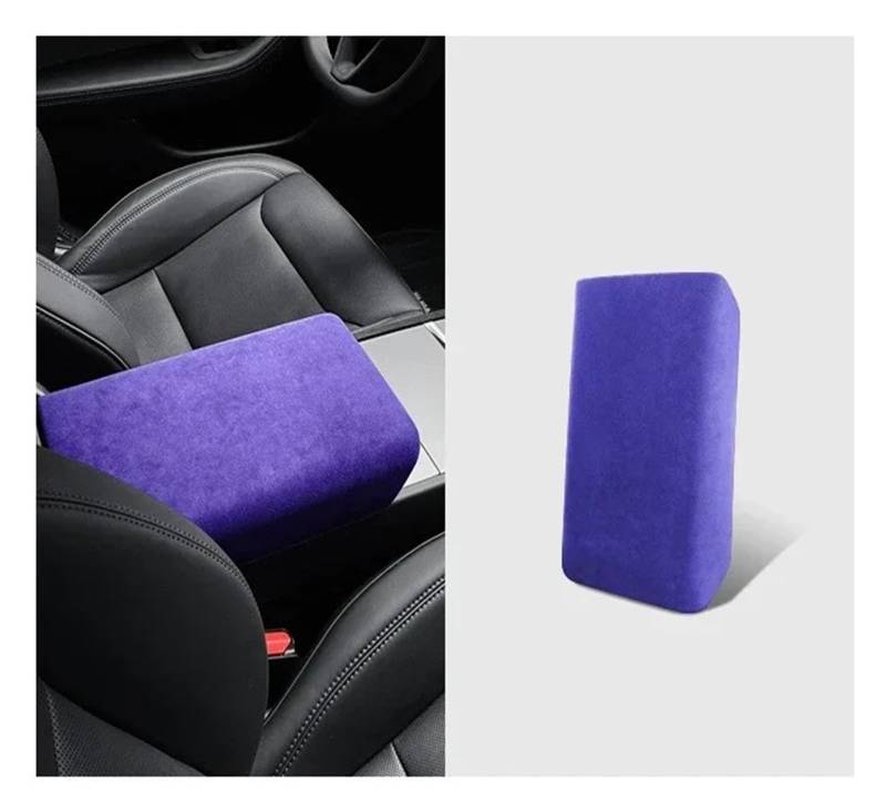 Auto Innenraum Rahmen Für Tesla Für Modell 3/3+ Highland 2024 Auto Center Control Armlehne Abdeckung Wildleder Armlehne Panel Abdeckung Shell Dekoration Abdeckung Innen Trim(Purple) von MBROS