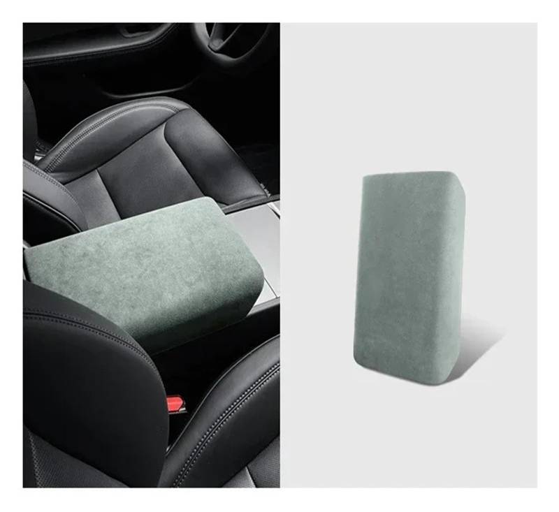 Auto Innenraum Rahmen Für Tesla Für Modell 3/3+ Highland 2024 Auto Center Control Armlehne Abdeckung Wildleder Armlehne Panel Abdeckung Shell Dekoration Abdeckung Innen Trim(Tundra Green) von MBROS