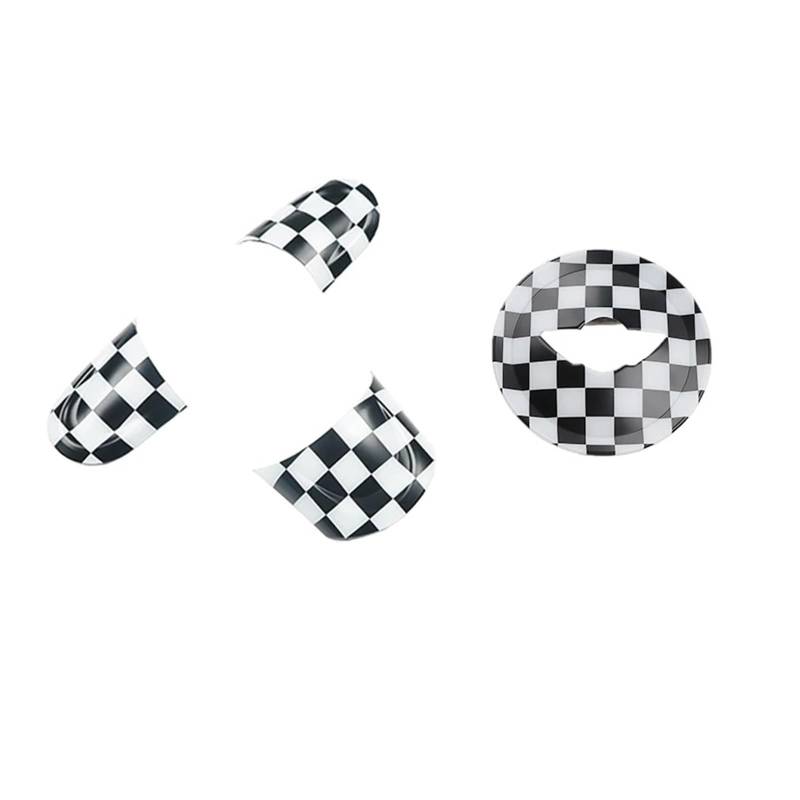 Auto Innenraum Rahmen R55 R60 Für C&ountryman Für C&ooper R56 R57 R58 R59 Auto Lenkrad Panel Taste Abdeckung Styling Aufkleber Zubehör Abdeckung Innen Trim(Checker B) von MBROS