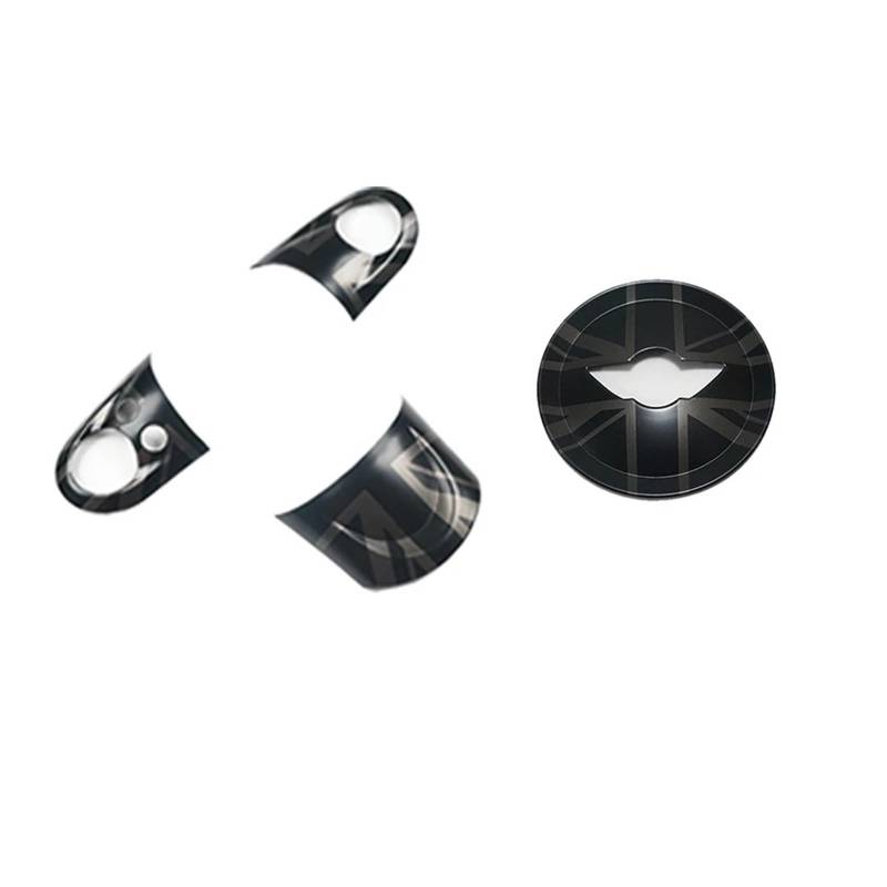 Auto Innenraum Rahmen R55 R60 Für C&ountryman Für C&ooper R56 R57 R58 R59 Auto Lenkrad Panel Taste Abdeckung Styling Aufkleber Zubehör Abdeckung Innen Trim(The Black Flag A) von MBROS